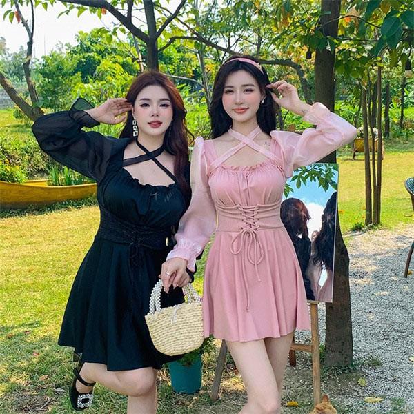 ワンピース水着 体型カバー水着 盛れる袖 シフォン Aラインワンピース水着 大きいサイズ レディース...