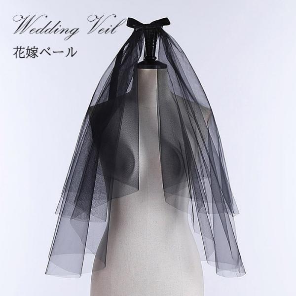 ウエディングベール ブラック 黒 80cm ウェディングベール ゴスロリ ゴシック ロリータ コスプ...