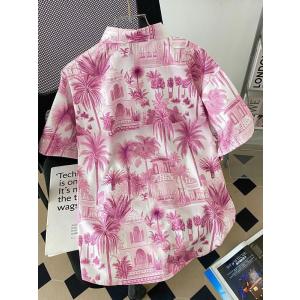 アロハシャツ 夏物 レディース 総柄 シンプル...の詳細画像3