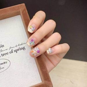 ネイルチップ ショート 春 花 フラワー 立体...の詳細画像2
