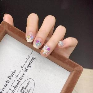 ネイルチップ ショート 春 花 フラワー 立体...の詳細画像4