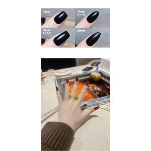 ネイルチップ ロング ボルドー ワインレッド ...の詳細画像5