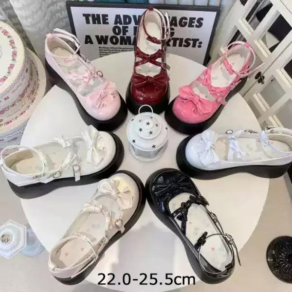 ロリータ靴 メイド靴 ロリータパンプス リボン 森ガール 可愛い お姫様 お嬢様 甘ロリ ゴスロリ ...