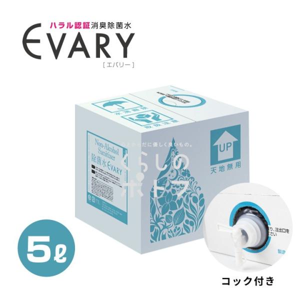 コロナ 消毒 次亜塩素酸水 ウイルス対策 手指除菌 除菌水 エバリー EVARY 5リットル  ノン...