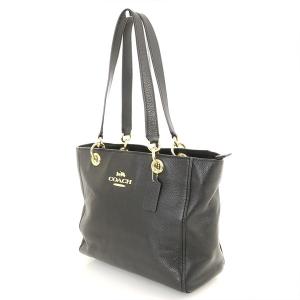 コーチ COACH ブラック レザー ラグジュアリー ペブルド F76701 ショルダーバッグ レディース【hon】【中古】｜everydaygoldrush