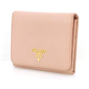 プラダ PRADA ピンク サフィアーノ レザー 三ツ折財布 1Ｍ0176 ブランド アイテム 小物 レディース 【kk】【中古】｜everydaygoldrush