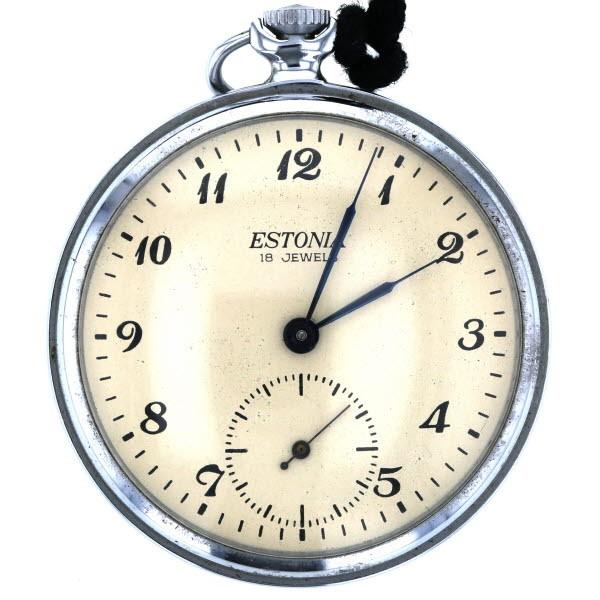 ESTONIA エストニア スモールセコンド アンティーク 懐中時計 18JEWELS  手巻き式 ...