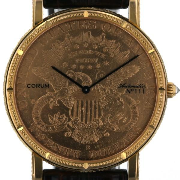 コルム CORUM コインウォッチ エリザベス 20ドル YG 1900年  クオーツ ゴールド 文...
