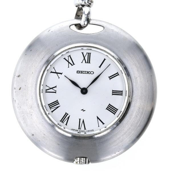セイコー SEIKO ゴルフ用ポケットウォッチ  手巻き式 ホワイト 白 文字盤 2針式 懐中時計 ...