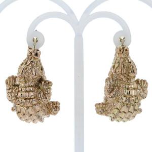 K14yg イエローゴールド ピアス 鰐 ワニ クロコダイル 動物 Zz リアル ブランド買うならブランドオフ 大ぶり 新品仕上済 デザイン 中古 アニマル