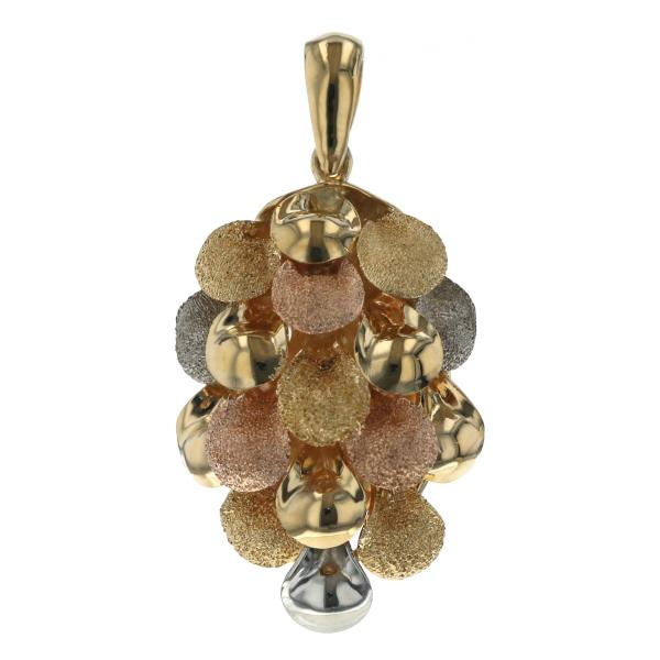 BREV K18YG PG WG イエロー ピンク ホワイトゴールド ネックレストップ スリーカラー...