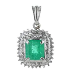 エメラルド 0.415ct ダイヤ ダイヤモンド 0.104ct ペンダントトップ  