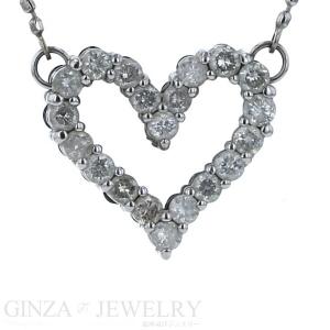 K14 Wg ホワイトゴールド ネックレス ブラックダイヤモンド ダイヤモンド 0 93ct 42cm 2way ハート Redbullarts Com