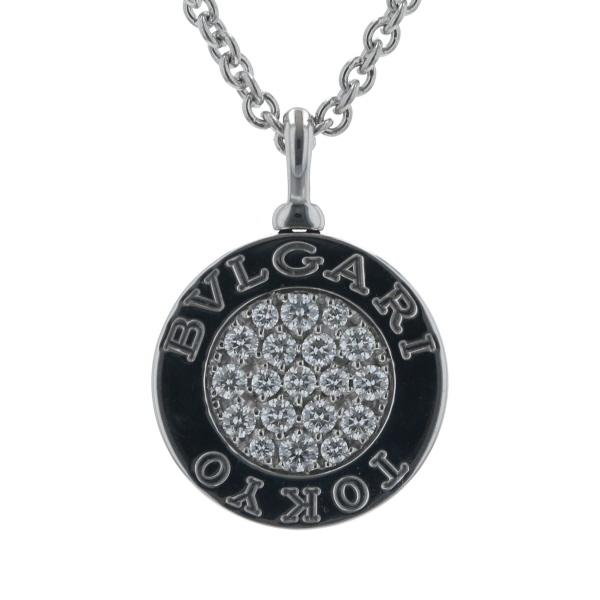 BVLGARI ブルガリ K18WG ネックレス オニキス ダイヤモンド 25周年日本限定 パヴェ ...