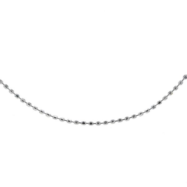 K18WG ホワイトゴールド ネックレス ボールチェーン スライドピンアジャスター 85cm【新品仕...