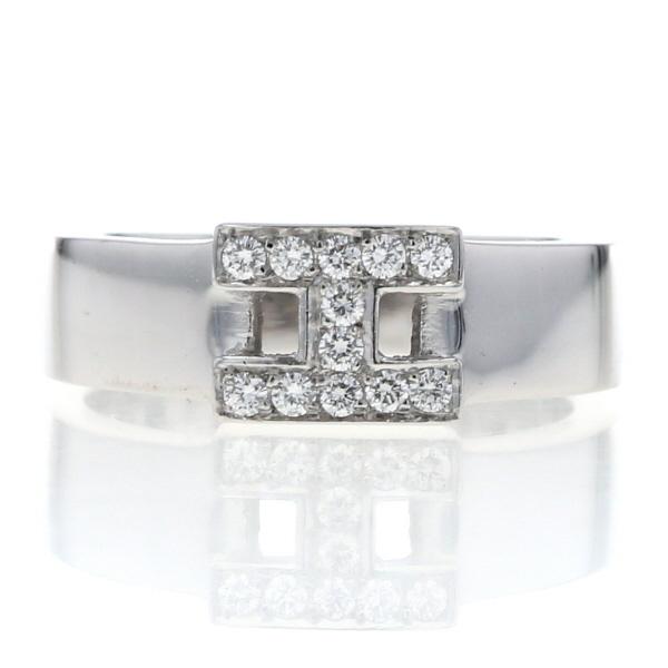 エルメス HERMES K18WG ホワイトゴールド ニューヘラクレス リング ダイヤモンド Hロゴ...