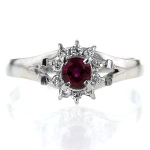 Pt900 プラチナ ピンクトルマリン0.88ct ダイヤ0.02ct リング 指輪  