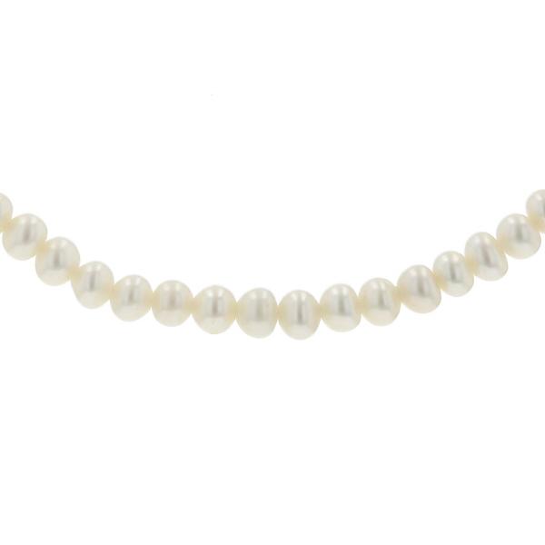 agete アガット K18YG イエローゴールド ネックレス パール 淡水真珠 3.4mm 一連 ...