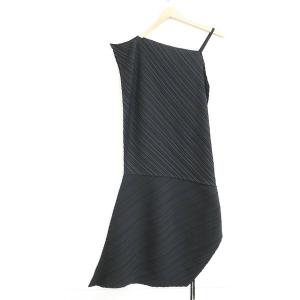 イッセイミヤケ Issey Miyake プリーツ変形ワンピース ポリエステル100 ブラック レディース Mo Mサイズ 中古 祝開店大放出セール開催中