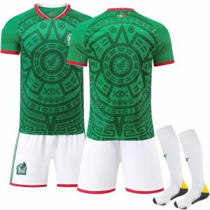 2526シーズン メキシコ代表 ホーム緑ジャージ 9番ラウール 22番ロセノ 14・16番 セット サッカーユニフォーム