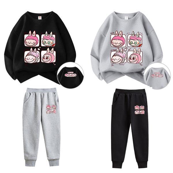 ラブブ 子供服 長袖 パーカー labubu 春 秋 冬 アイテム トップス 男の子 女の子 丸い襟...