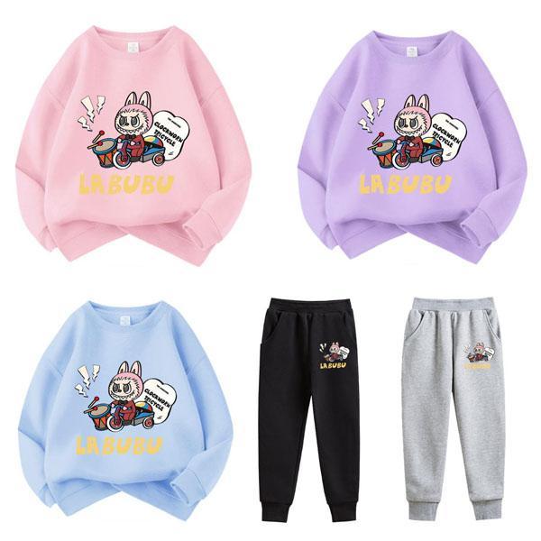 ラブブ 子供服 長袖 パーカー labubu 春 秋 冬 アイテム トップス 男の子 女の子 丸い襟...
