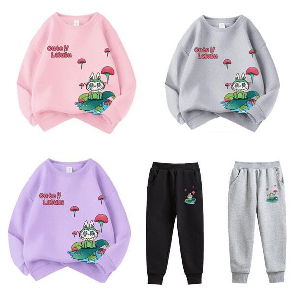 ラブブ 子供服 長袖 パーカー labubu 春 秋 冬 アイテム トップス 男の子 女の子 丸い襟...