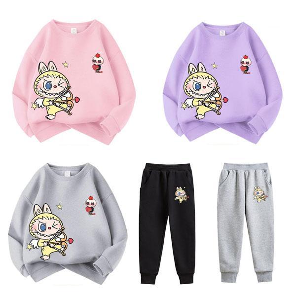 ラブブ 子供服 長袖 パーカー labubu 春 秋 冬 アイテム トップス 男の子 女の子 丸い襟...