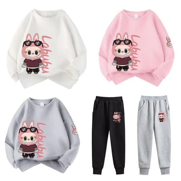 ラブブ 子供服 長袖 パーカー labubu 春 秋 冬 アイテム トップス 男の子 女の子 丸い襟...