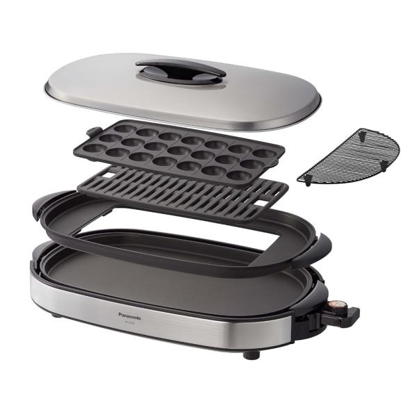 パナソニック ホットプレート 3枚タイプ 焼肉プレート たこ焼き器 平面 大型 シルバー NF-W3...