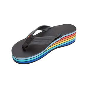 Rainbow Sandals レディース 6層クラシックウェッジサンダル 1インチストラップ US サイズ: 8.5-9.5 カラー: ブラックの商品画像