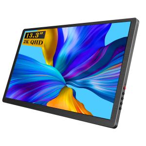 在庫処分 モバイルモニター モバイルディスプレイ 13.3インチ 2K 2560ｘ1440 高画質 グレア 約509g 超軽量 mini HDMI VESA対応 スタンド付 3年保証