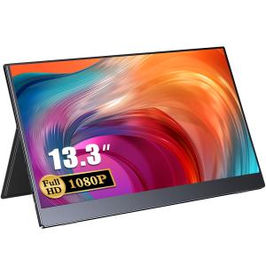 在庫処分 EVICIV 13.3インチ モバイルモニター フルHD 100%sRGB HDMI Type-C 出力 非光沢 カバー付 iPhone/PC/スマホ/Switch用 モニター ゲーム 仕事用 3年保証