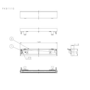 パナソニック　 LED誘導灯補修ランプ(C級用、長さ148mm)　　カセット式　　直付用　【FK91110】｜evillage