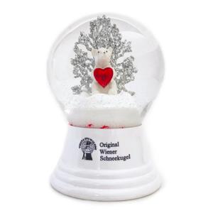スノードーム Vienna Snowglobe 8cm ハートを持った白クマ  (ヴィエナ　スノーグローブ)
