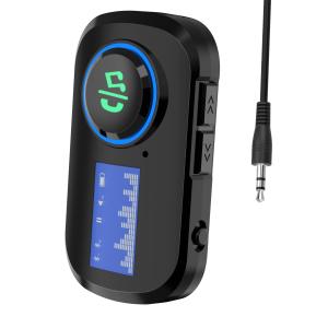 【ディスプレイ付き】トランスミッター/レシーバー Bluetooth 5.0 急速充電 一台三役 2台同時接続 送信 受信 音声アシスタント ハンズフリー通話 低遅延