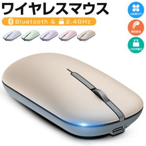 ワイヤレス マウス Bluetooth マウス 充電式 超薄型 静音 2.4GHz 光学式 無線マウス 高精度 軽量 パソコン PC/iPad/Mac/Windows/Laptopに対応 4つDPIモード