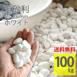 白砂利 玉砂利 タンブル 15-25mm 20kg ホワイト 天然石 砕石 庭 敷く