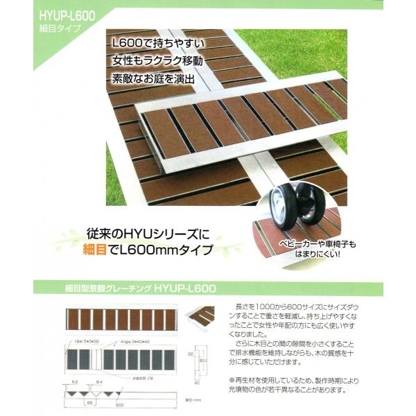 側溝フタ　グレーチング　デザイングレーチング　景観グレーチング　U字溝　幅80mm長さ600mm隙間...