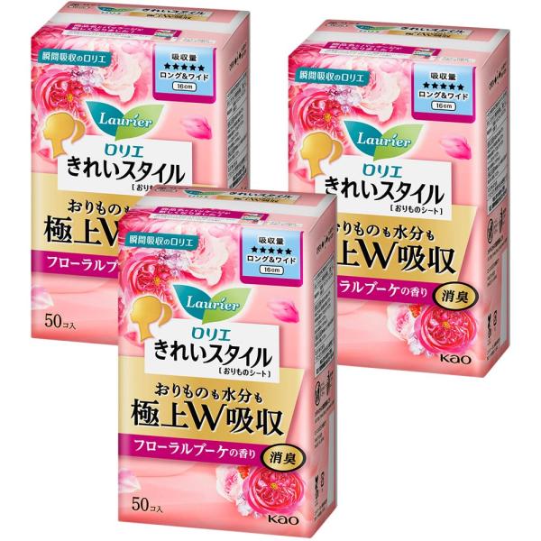 【まとめ買い】ロリエきれいスタイル超吸ランジェリーライナーロング＆ワイド フローラルブーケの香り 1...