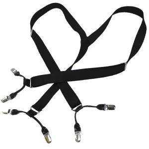 サスペンダー メンズ 150センチ対応 Ｗクリップ 無地ブラック