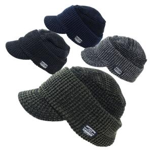 つば付きニット帽 ニット帽 メンズ ニットキャスケット