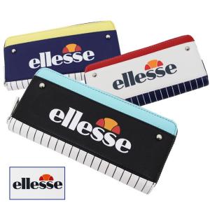 長財布 メンズ レディース ロングウォレット ellesse エレッセ 3C切り替えストライプ ラウンドタイプ ゆうパケット 全国送料無料｜exas