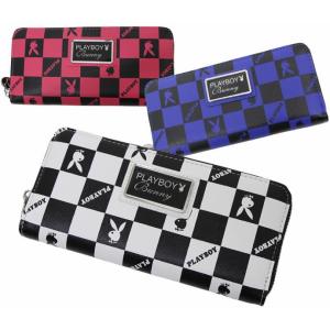 PLAYBOY プレイボーイ 長財布 レディース ロングウォレット ロゴプリントフラッグチェック ゆうパケット 全国送料無料
