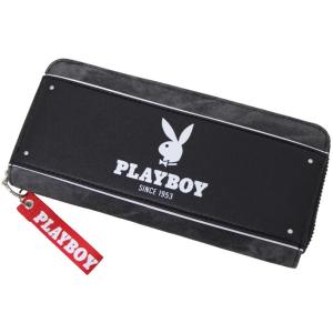 PLAYBOY プレイボーイ 長財布 ロングウォレット レディース ラウンドファスナー 切り替えデニム ブラック ゆうパケット 全国送料無料｜exas