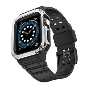 Apple Watch バンド Series 7 45mm / 44mm 一体型 ケース カバー アップルウォッチ 耐衝撃 PC TPU 二