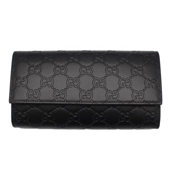 グッチ　GUCCI　長財布　779785 CWC1G 1000　ブラック　グッチシマ　レザー　GGエ...