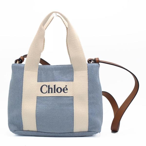 クロエ　Chloe Kids　ショルダーバッグ　C20046 Z10　ロゴプリント デニム スモール...