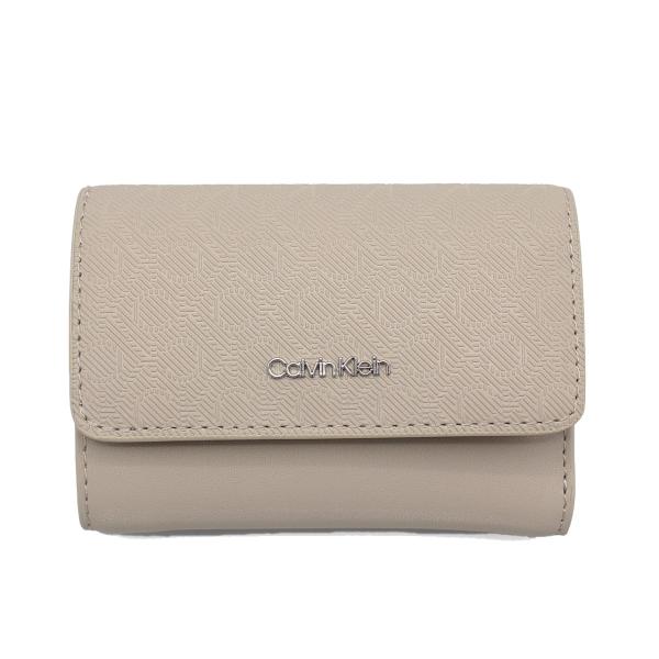 カルバンクライン　Calvin Klein　三つ折り財布　LV04F1038G RMU　ベージュ　P...