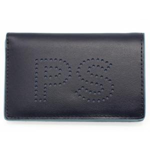 PS Paul Smith　ピーエス ポールスミス　M2A-7396-KPERPS　カードケース　牛革　カウレザー　ネイビー ＆ライトブルー　WALLET SLIM CC｜excel-bunch-yshop